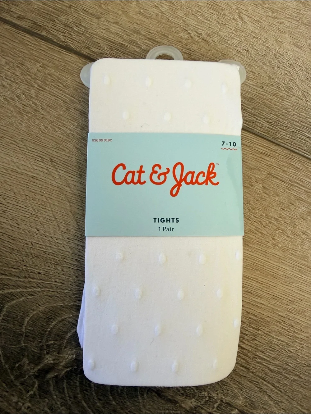 Cat & Jack White Swiss Dot Textured Kids Tights